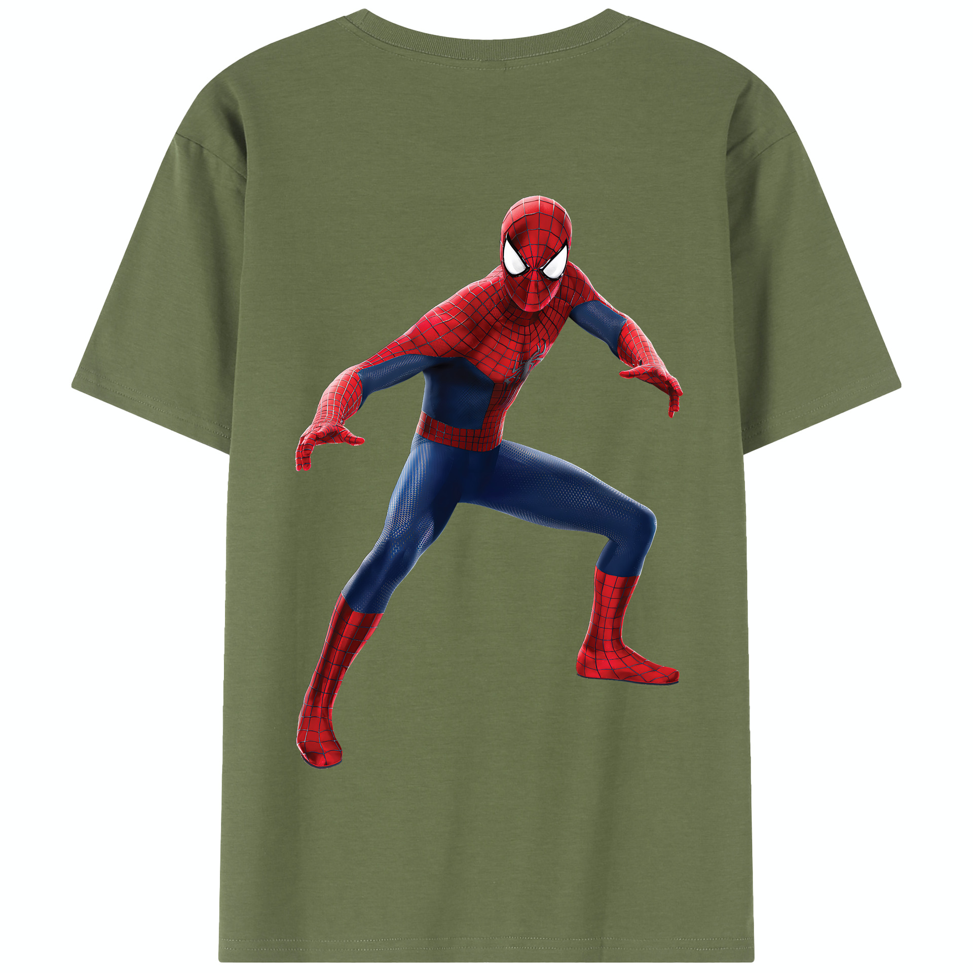 （画像用） Spider Man スパイダーマン 綿100％半袖Tシャツ（背面プリント）